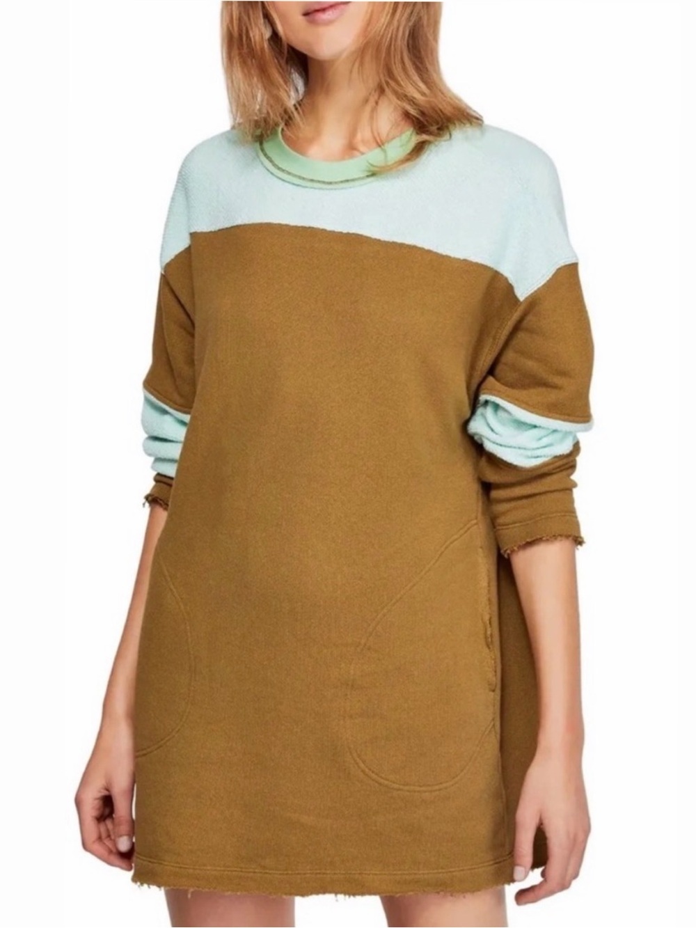 Free People Jordan Oversized Colorblock Rugby Pullover Sweatshirt S Preppy